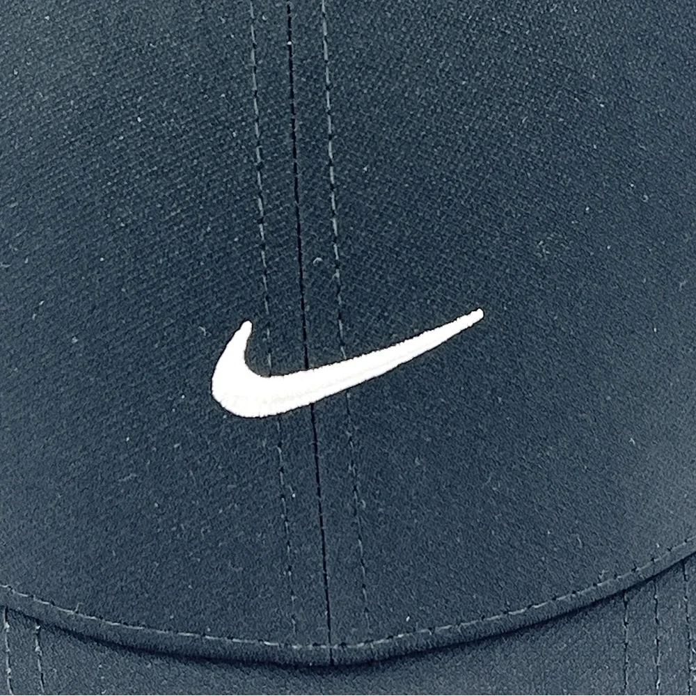 NIKE HAT/CAP UNISEX, JET BLACK, UNISEX, ADJ STRAP, WHITE LOGO EMBROIDERED UNISEX - Picture 7 of 15